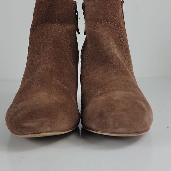 Violet & Red Wedge Brown Suede Leather Women's Ankle Boots - Picture 8 of 16